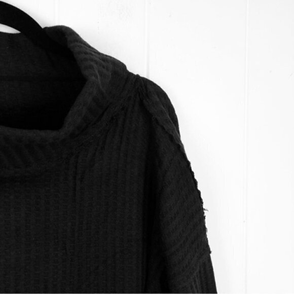Free People Womens Juicy Waffle Knit Top Surplice Back Cowl Neck Small - Picture 4 of 12